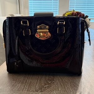Louis Vuitton Burgundy Patent Leather Handbag